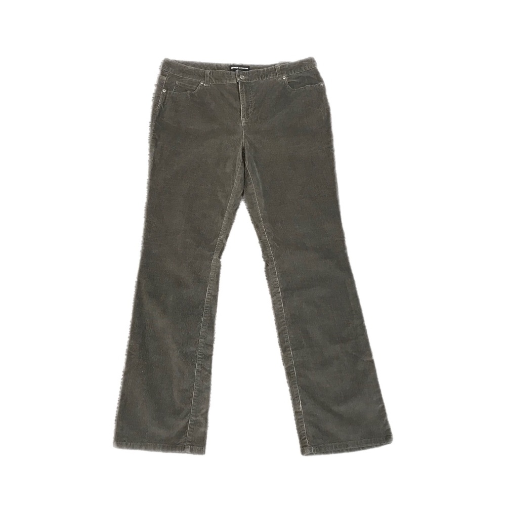 George & Martha Womens Size 14 Corduroy Straight Leg Pants Gray Classic 5 Pocket